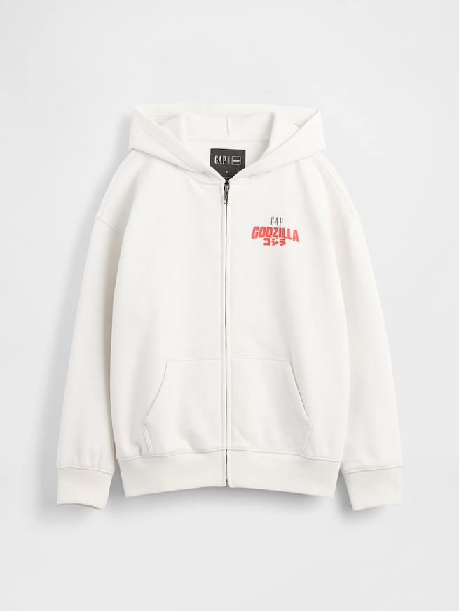 ゴジラ ビンテージソフトグラフィック GAPロゴ ジップアップパーカー (キッズ)-1