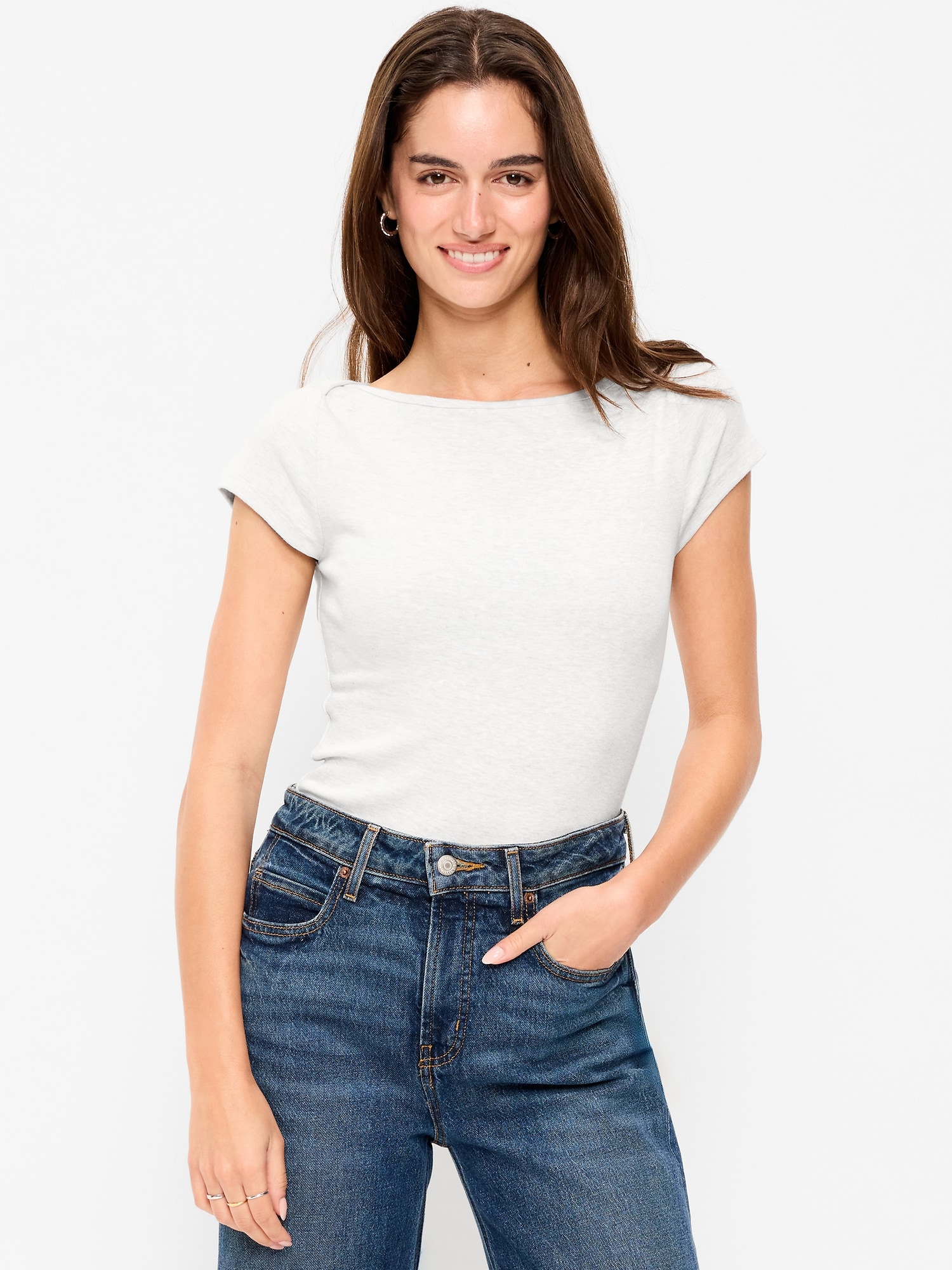 T-SHIRT AJUSTÉ À ENCOLURE BATEAU