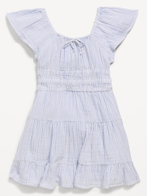 Short-Sleeve Striped Fit & Flare Dress for Girls