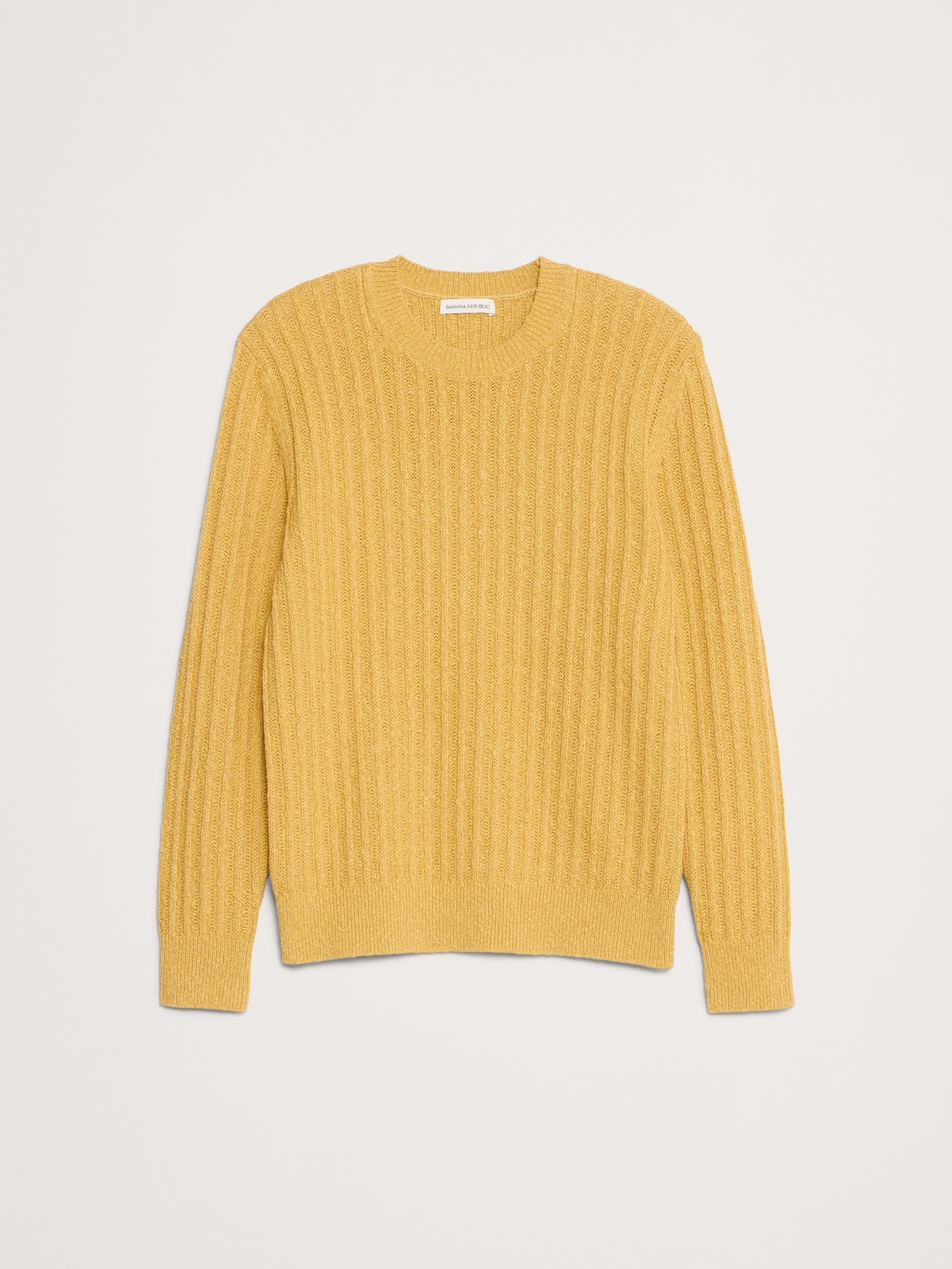 コットン リネンブ レンド クルーネックセーター-3