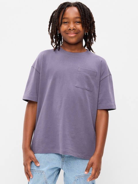Oversized Short-Sleeve Pocket T-Shirt for Boys