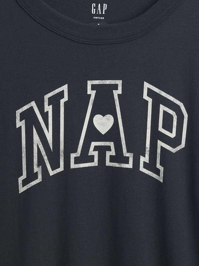 オーガニックコットン オーバーサイズ NAPロゴ パジャマTシャツ-3