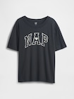 オーガニックコットン オーバーサイズ NAPロゴ パジャマTシャツ-4