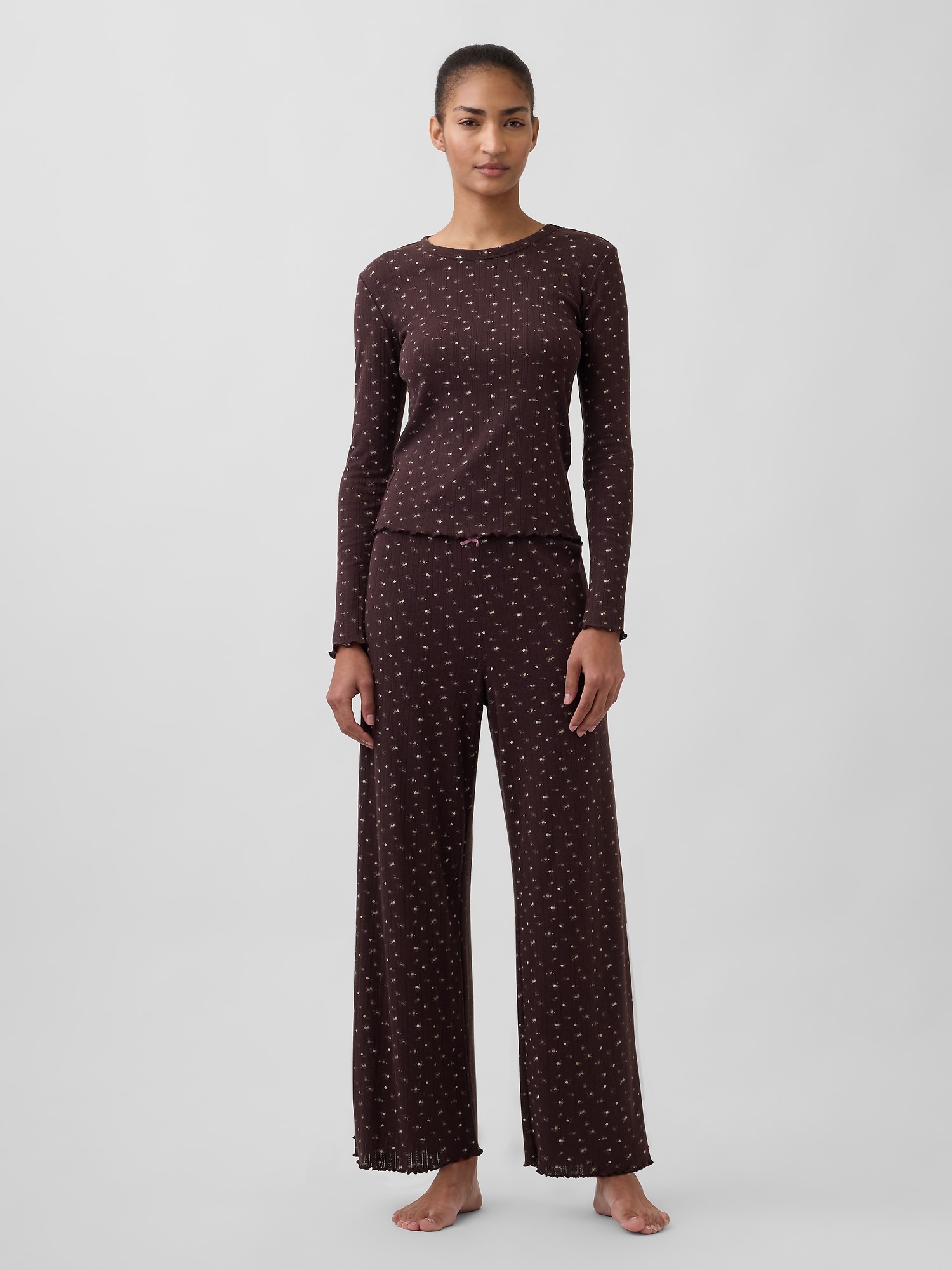 PANTALON DE PYJAMA EN TRICOT POINTELLE