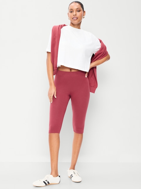 High-Waisted Fashion Layering Capri Legging