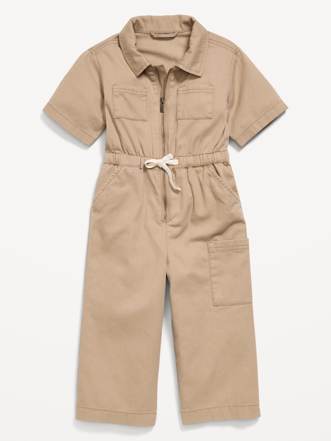 Short-Sleeve Utility Jumpsuit for Toddler Girls