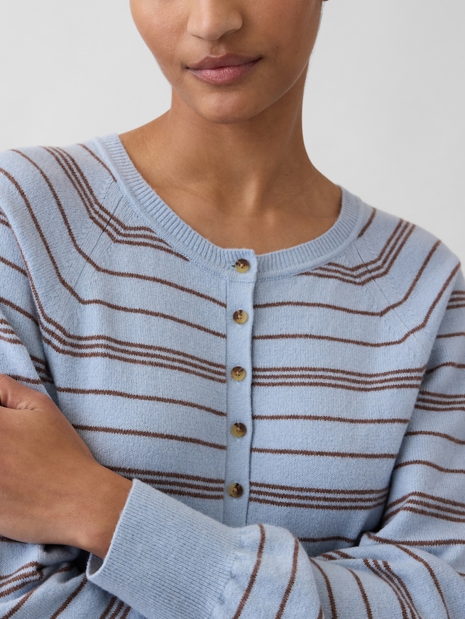 CashSoft カシミヤタッチ ヘンリーネックセーター-3