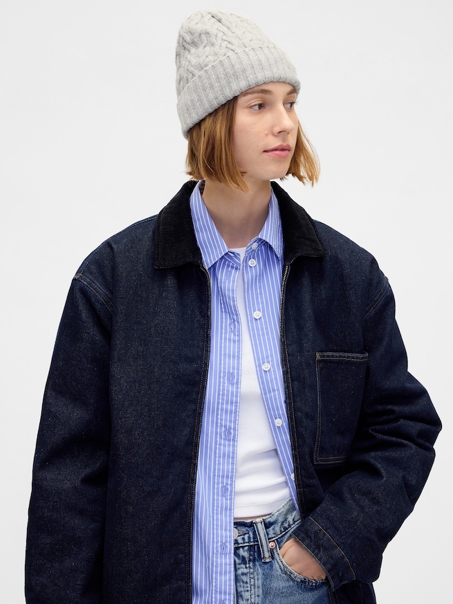 CashSoft カシミヤタッチ ケーブルニット ビーニー-1