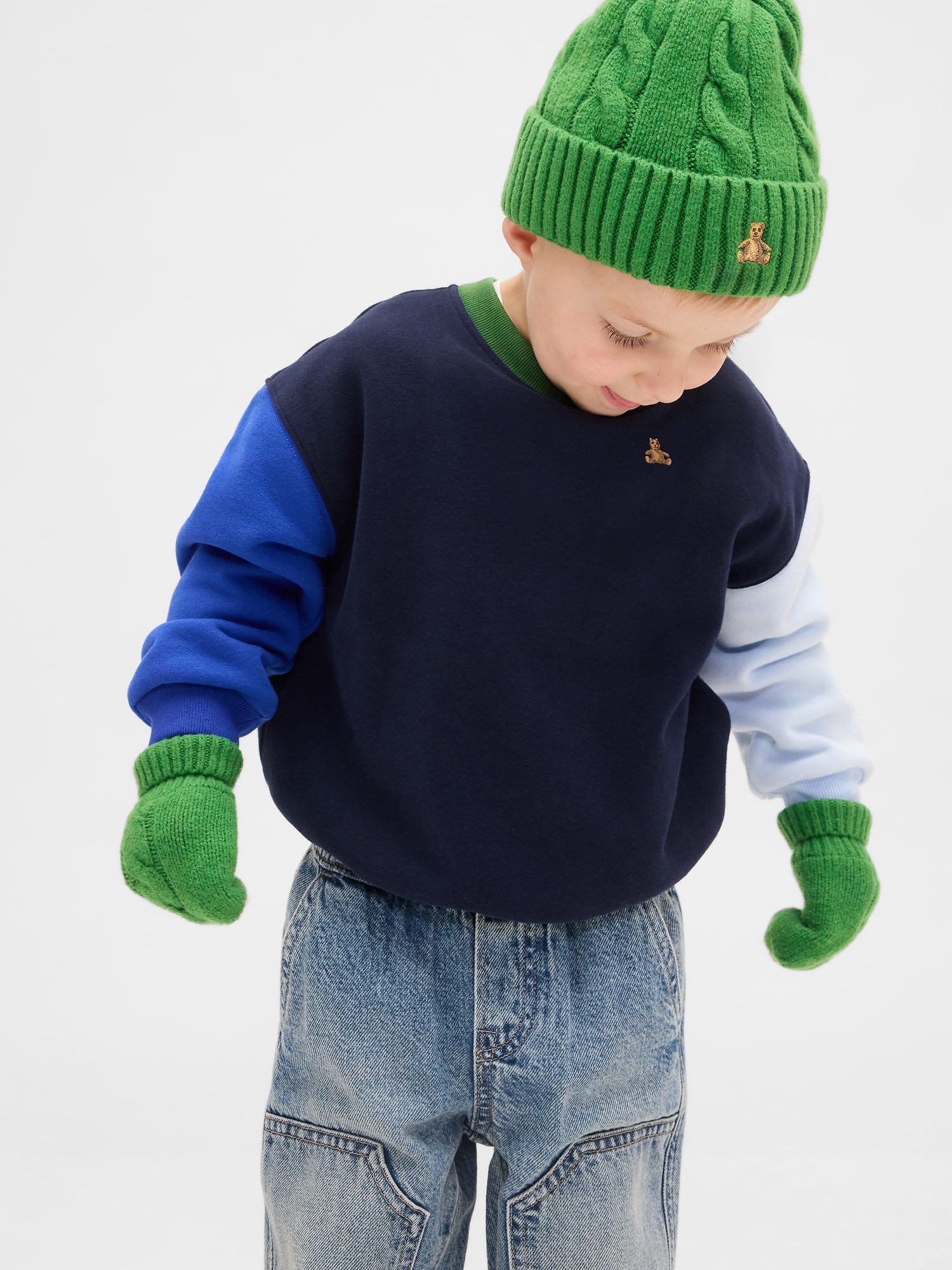 Baby & Toddler CashSoft Cable-Knit Beanie & Mittens Set