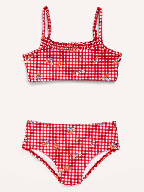 Printed Ruffle-Trim Swim Set for Girls