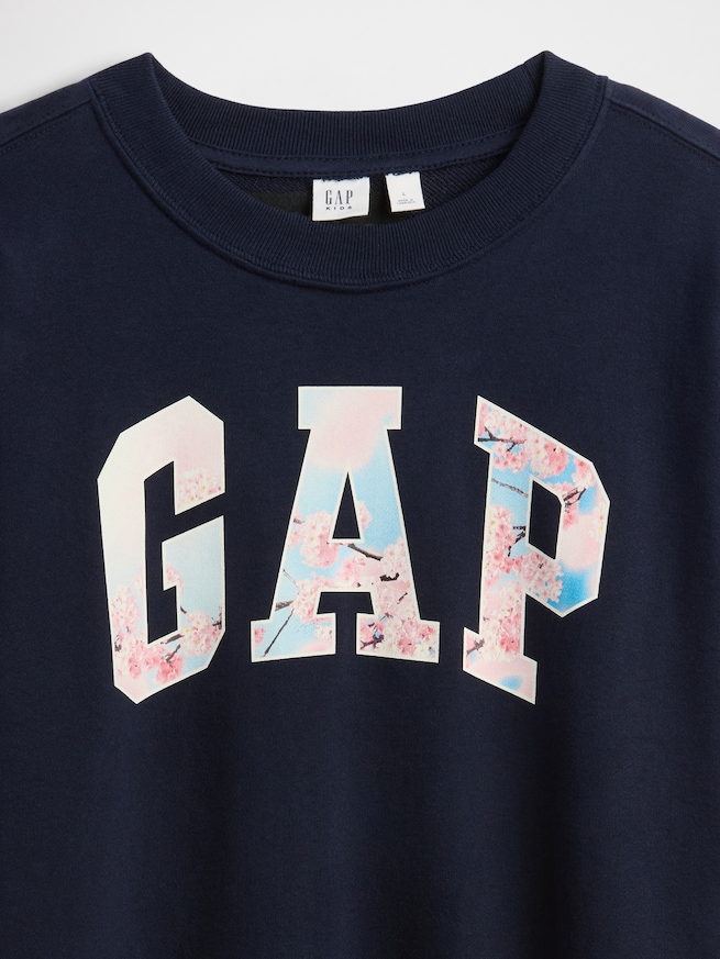 ヴィンテージソフト フレンチテリー リラックスフィット SAKURA GAPロゴスウェットシャツ (キッズ)-2