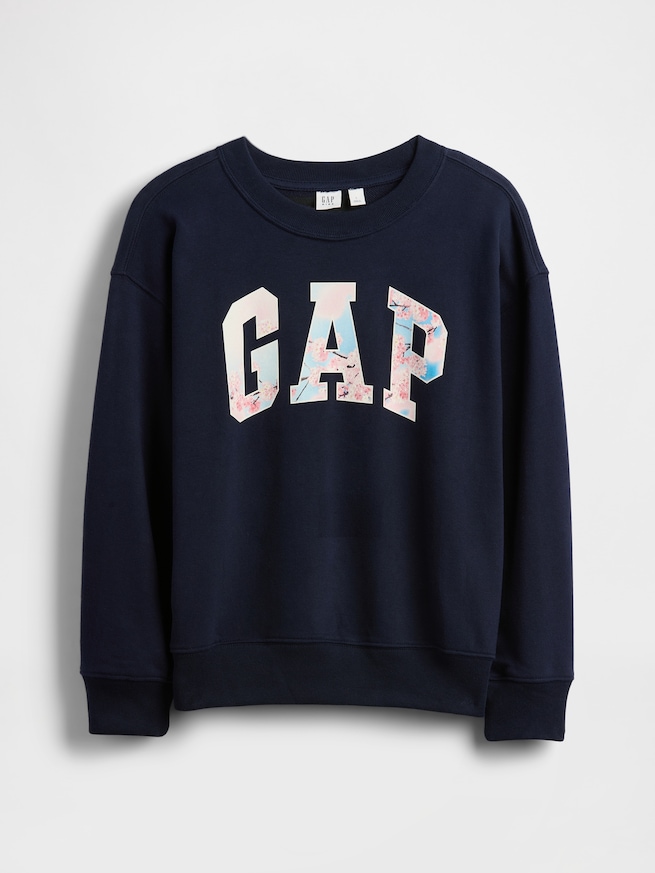 ヴィンテージソフト フレンチテリー リラックスフィット SAKURA GAPロゴスウェットシャツ (キッズ)-0