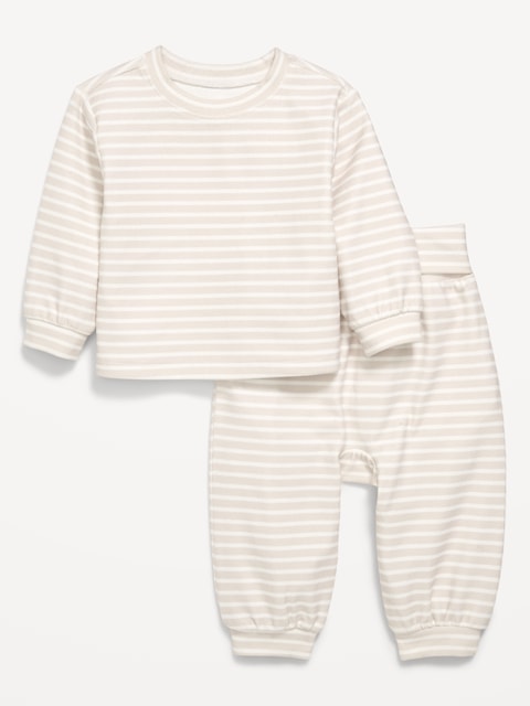 Cozy-Knit Long-Sleeve Top and Leggings Set for Baby