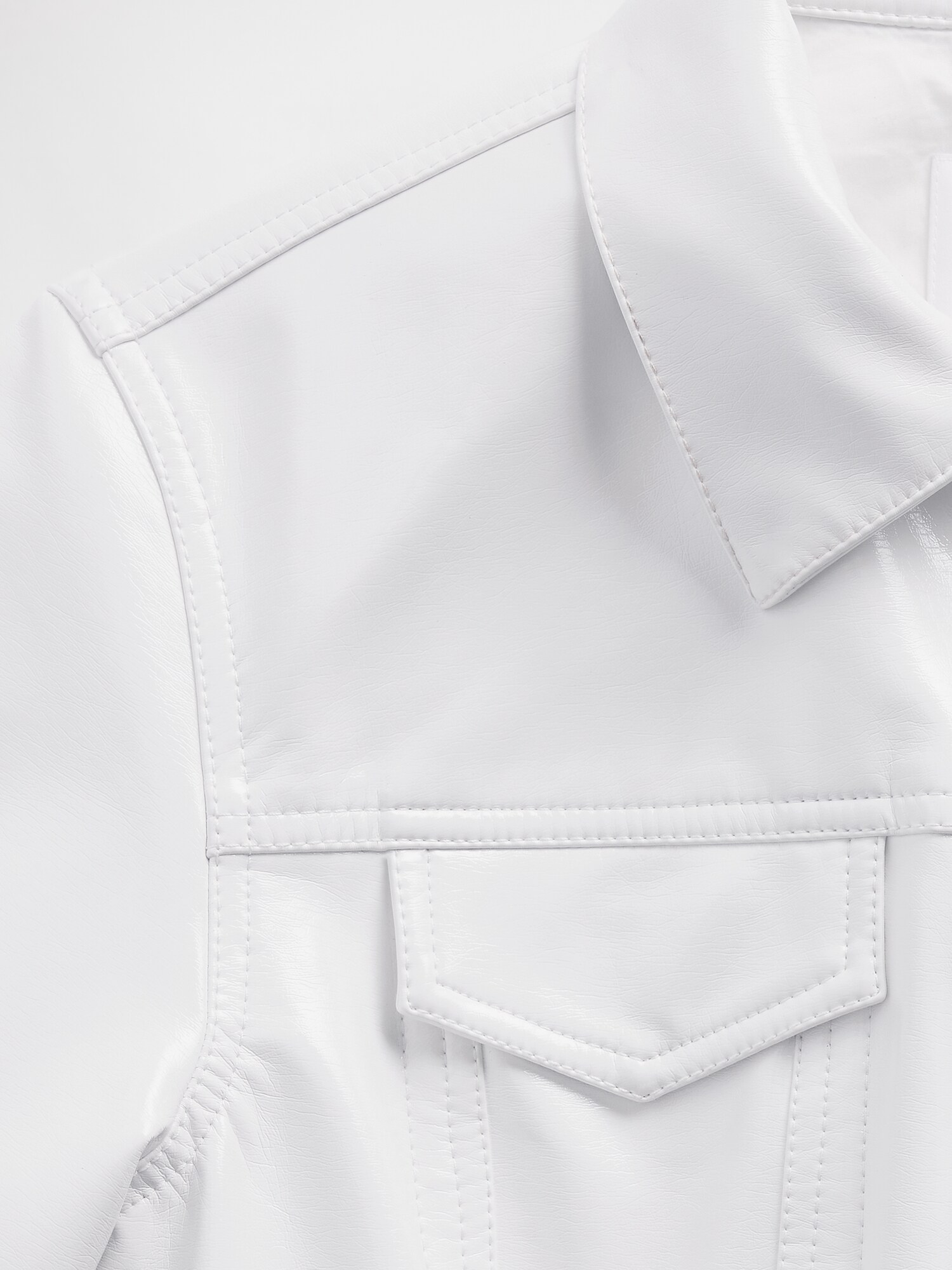 GapStudio ヴィーガン パテントレザー クロップジャケット-5