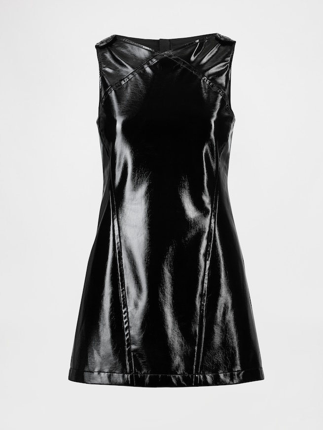 GapStudio ヴィーガン パテントレザー ミニドレス-8