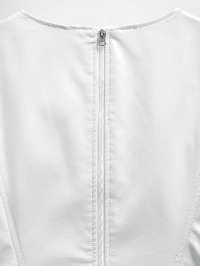 GapStudio ヴィーガン パテントレザー ミニドレス-6