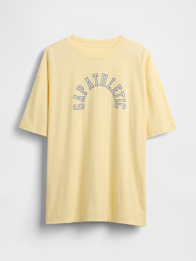 オーガニックコットン ヴィンテージソフト アスレチック GAPロゴ チュニックTシャツ-5