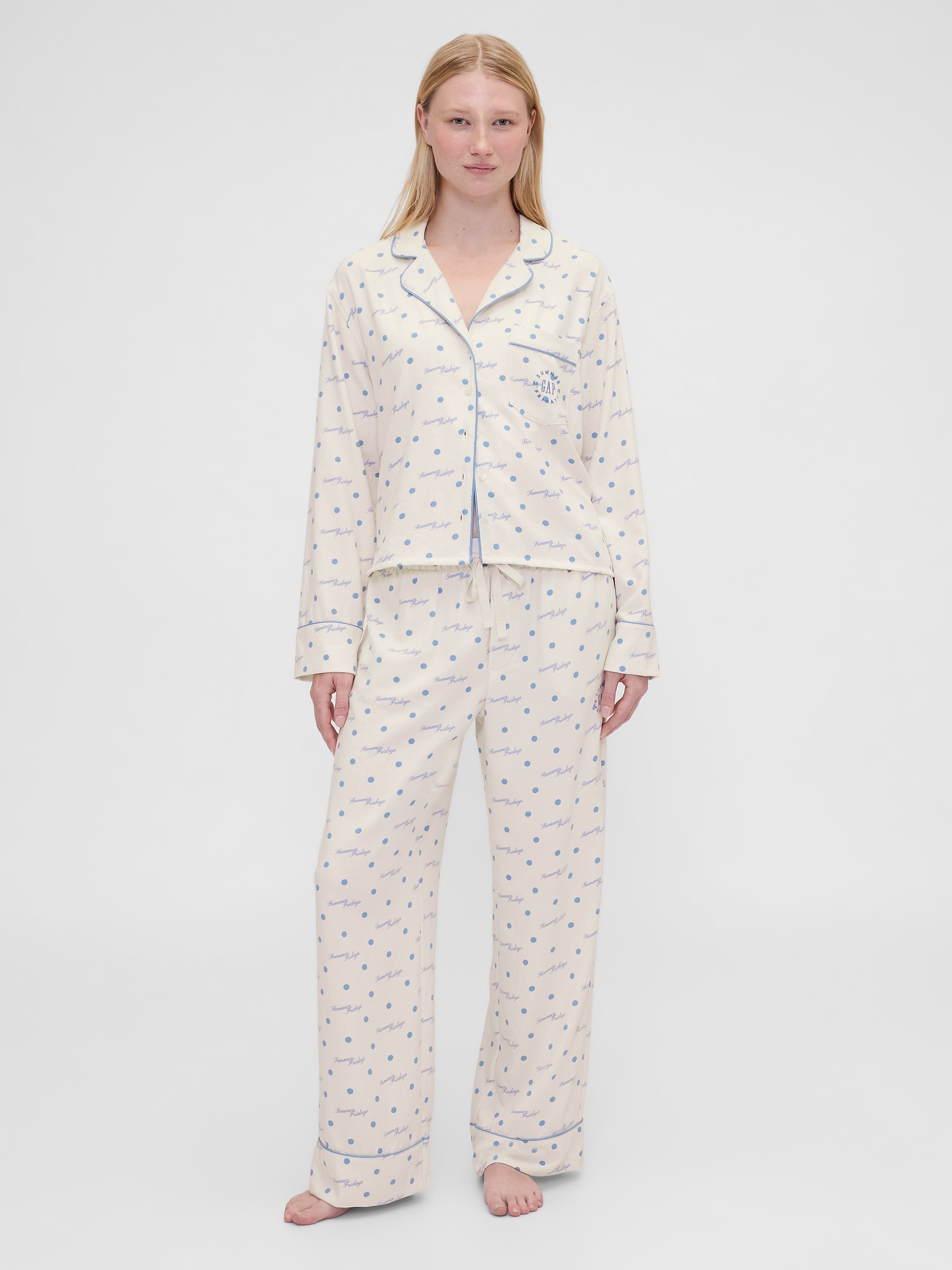 Gap × Summer Fridays Relaxed Flannel Dotted PJ Pants