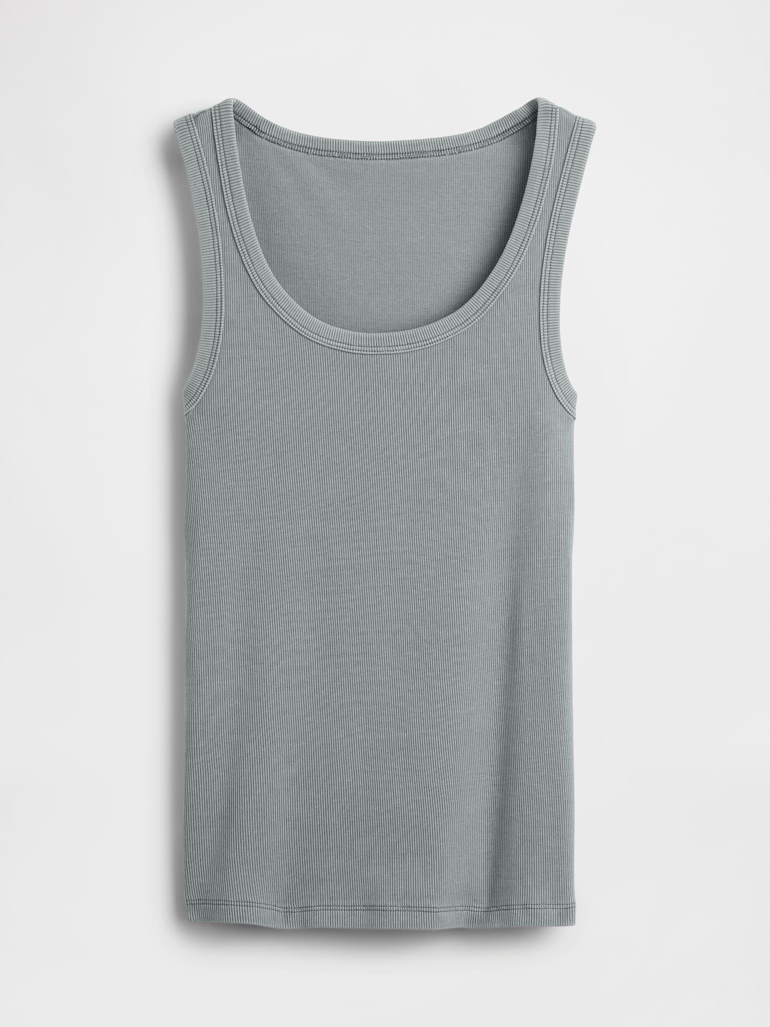 リブ スクープネック タンクトップ-3