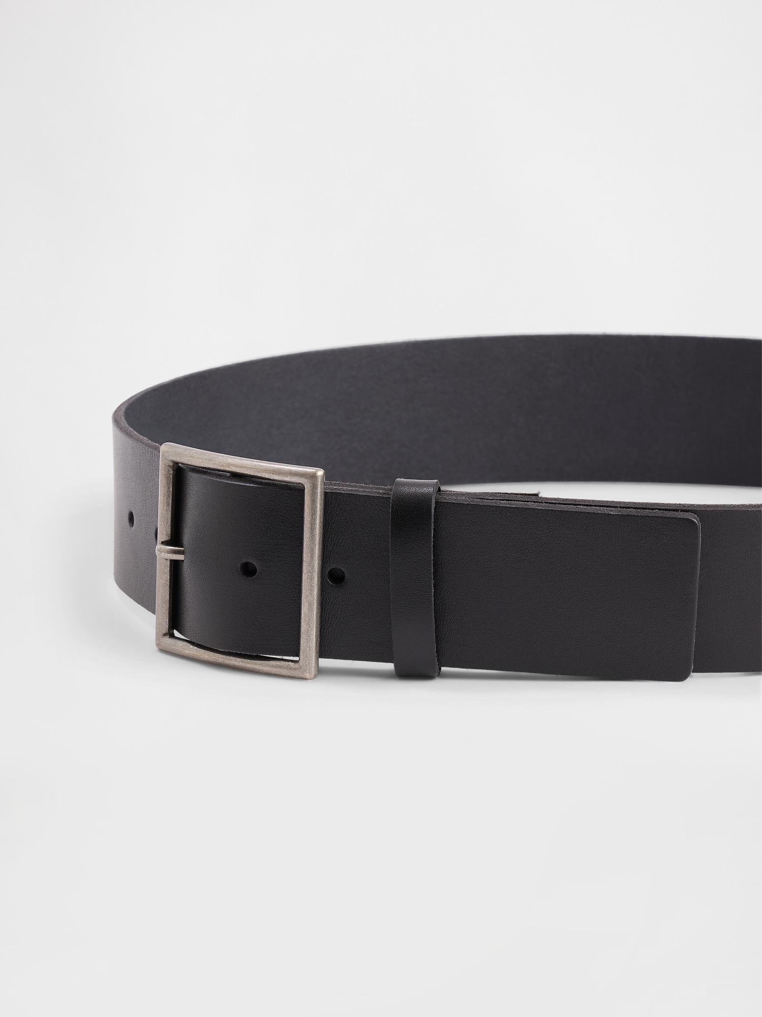 Leather Square-Buckle Belt