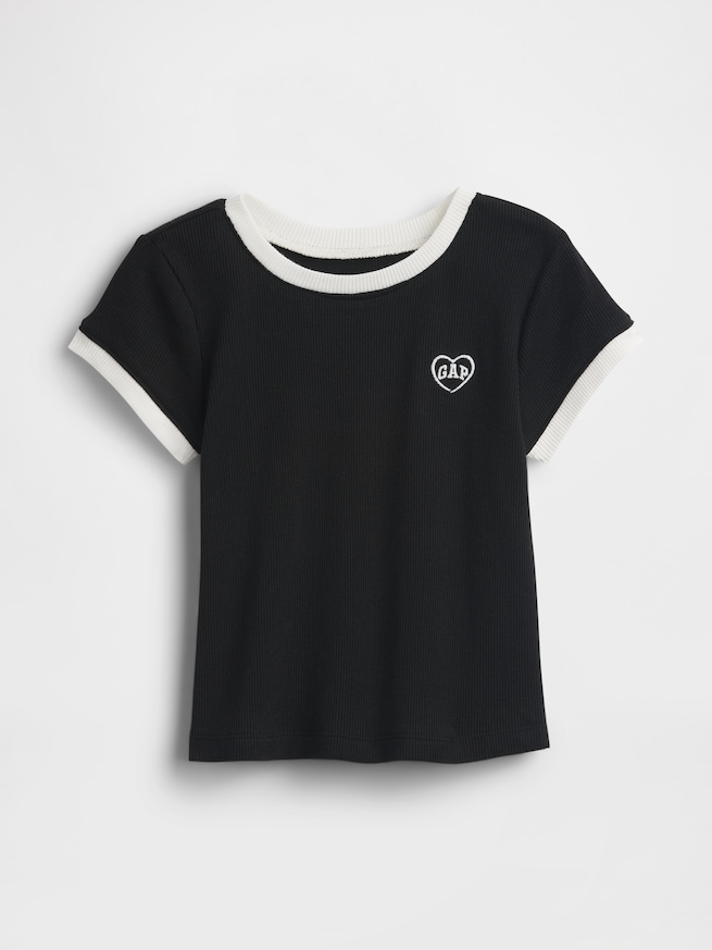 babyGap GAPロゴ リブ リンガーTシャツ-1