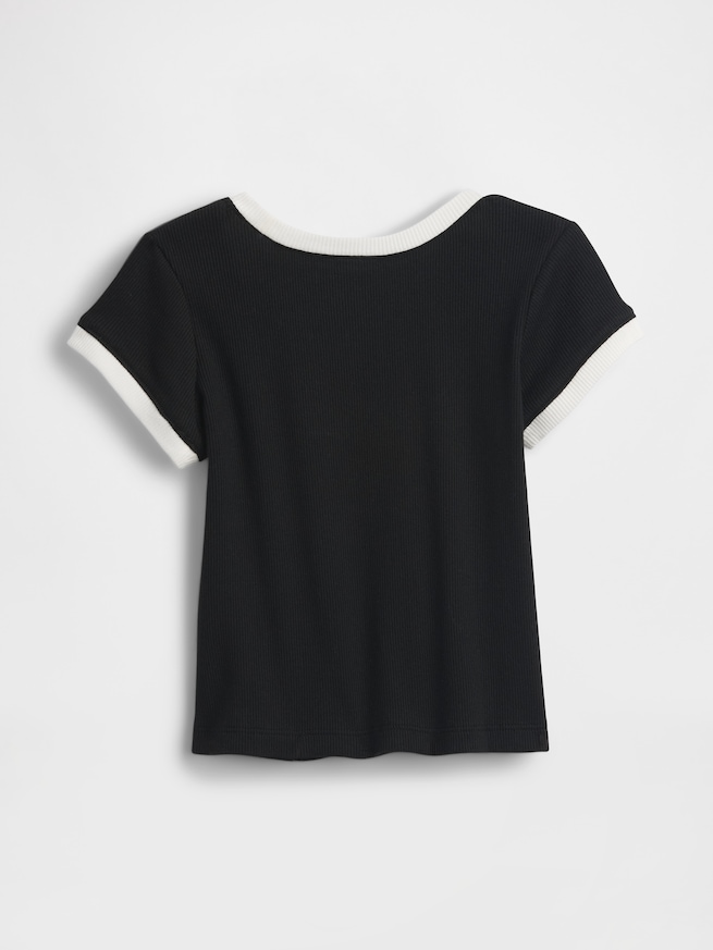 babyGap GAPロゴ リブ リンガーTシャツ-2