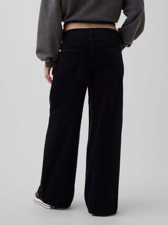 ミッドライズ コーデュロイ バギー ワイドパンツ-3