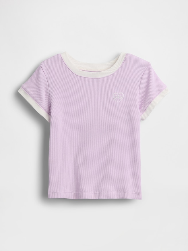 babyGap GAPロゴ リブ リンガーTシャツ-0