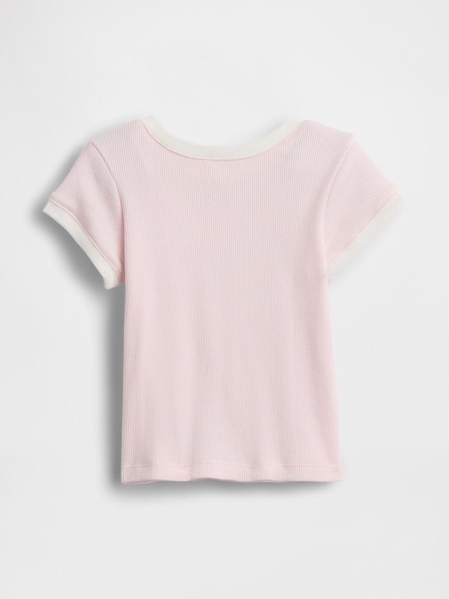 babyGap GAPロゴ リブ リンガーTシャツ-1