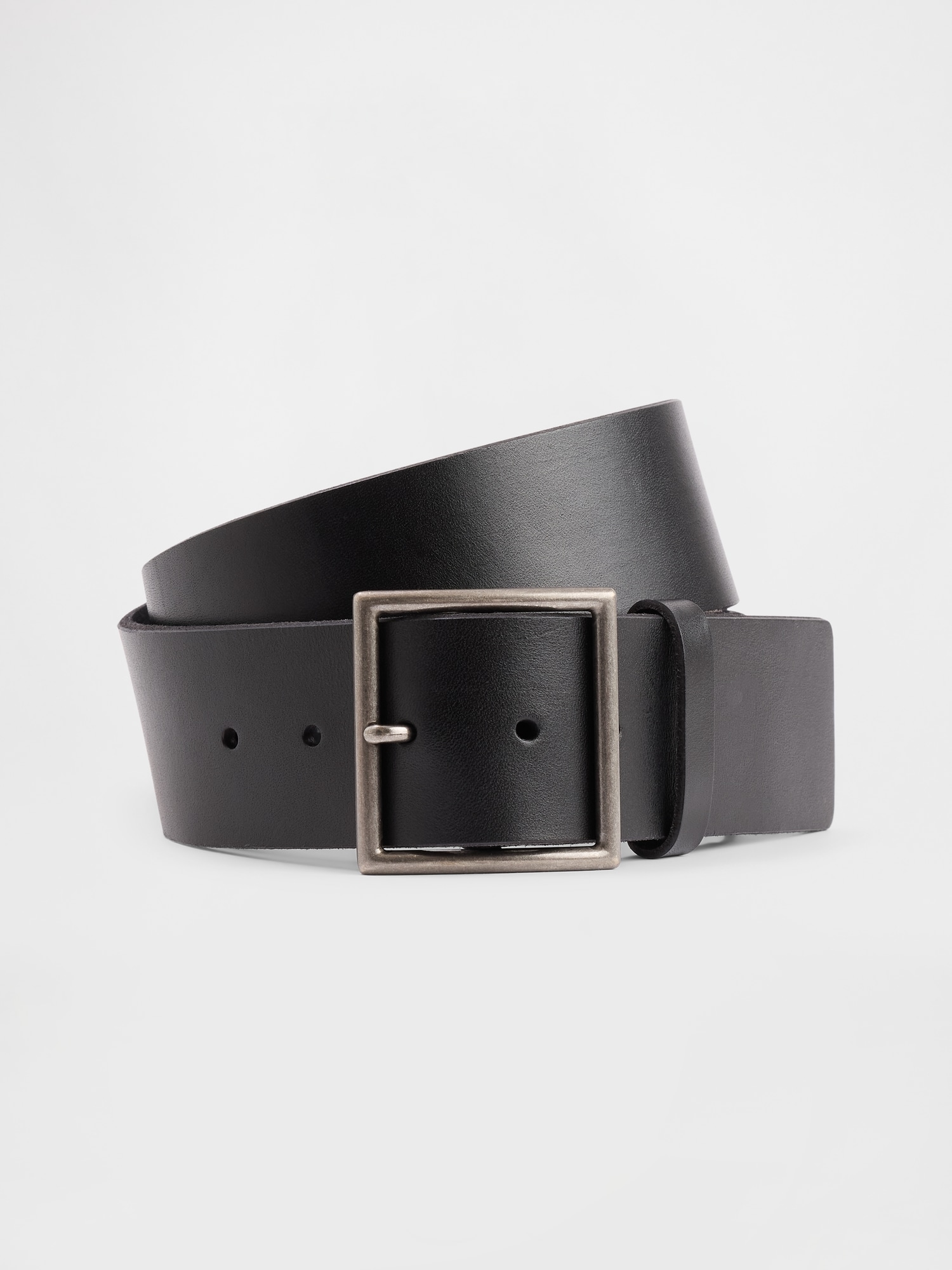 Leather Square-Buckle Belt