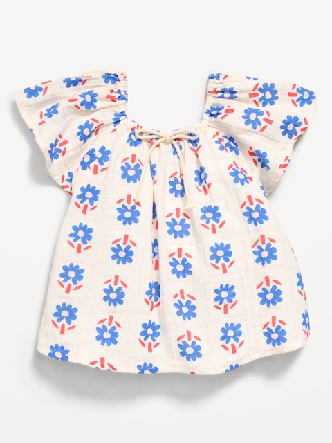 Printed Double-Weave Top for Toddler Girls