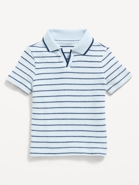 POLO EN TRICOT TEXTURÉ À RAYURES POUR TOUT-PETIT