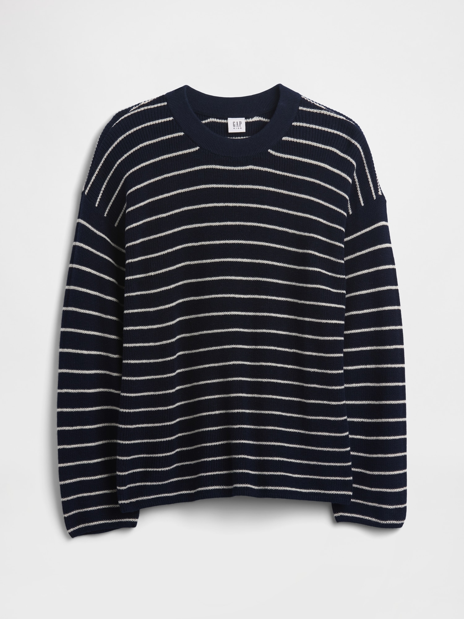 Kids Oversized Stripe Shaker-Stitch Sweater