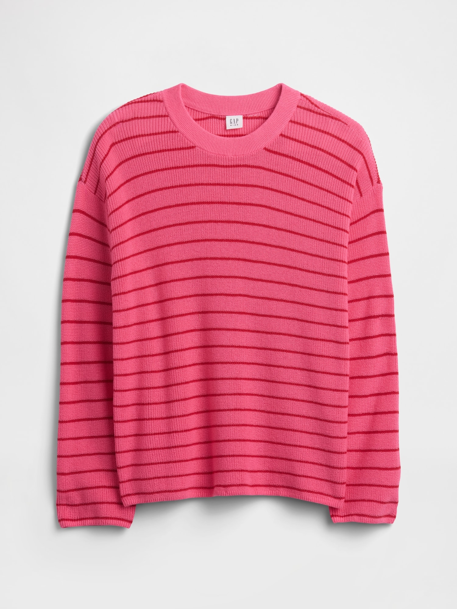 Kids Oversized Stripe Shaker-Stitch Sweater