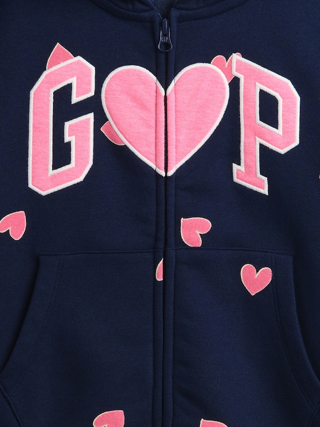 リラックスフィット GAPロゴ ジップアップパーカー (キッズ)-3