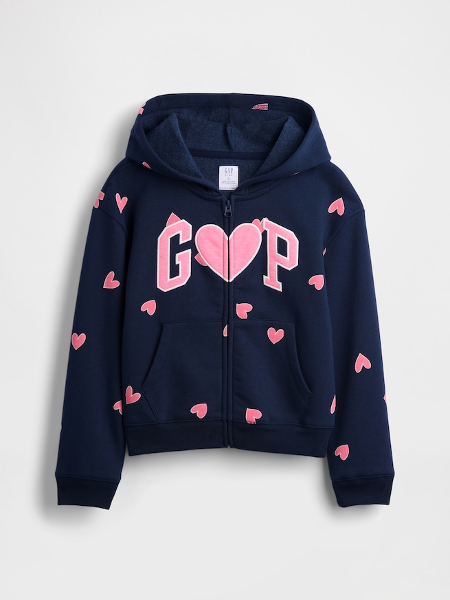 リラックスフィット GAPロゴ ジップアップパーカー (キッズ)-1