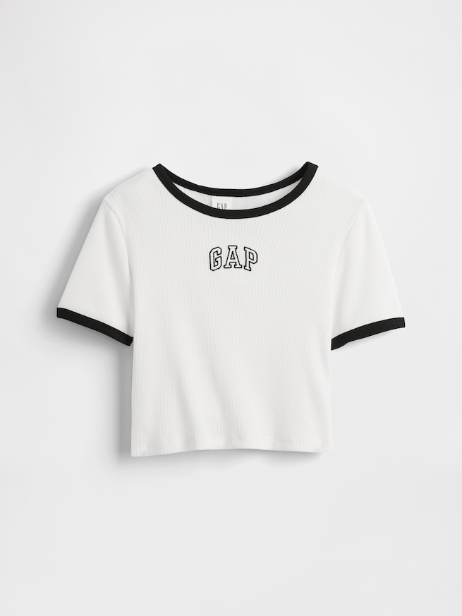 GAPロゴ リブ リンガーTシャツ (キッズ)-1