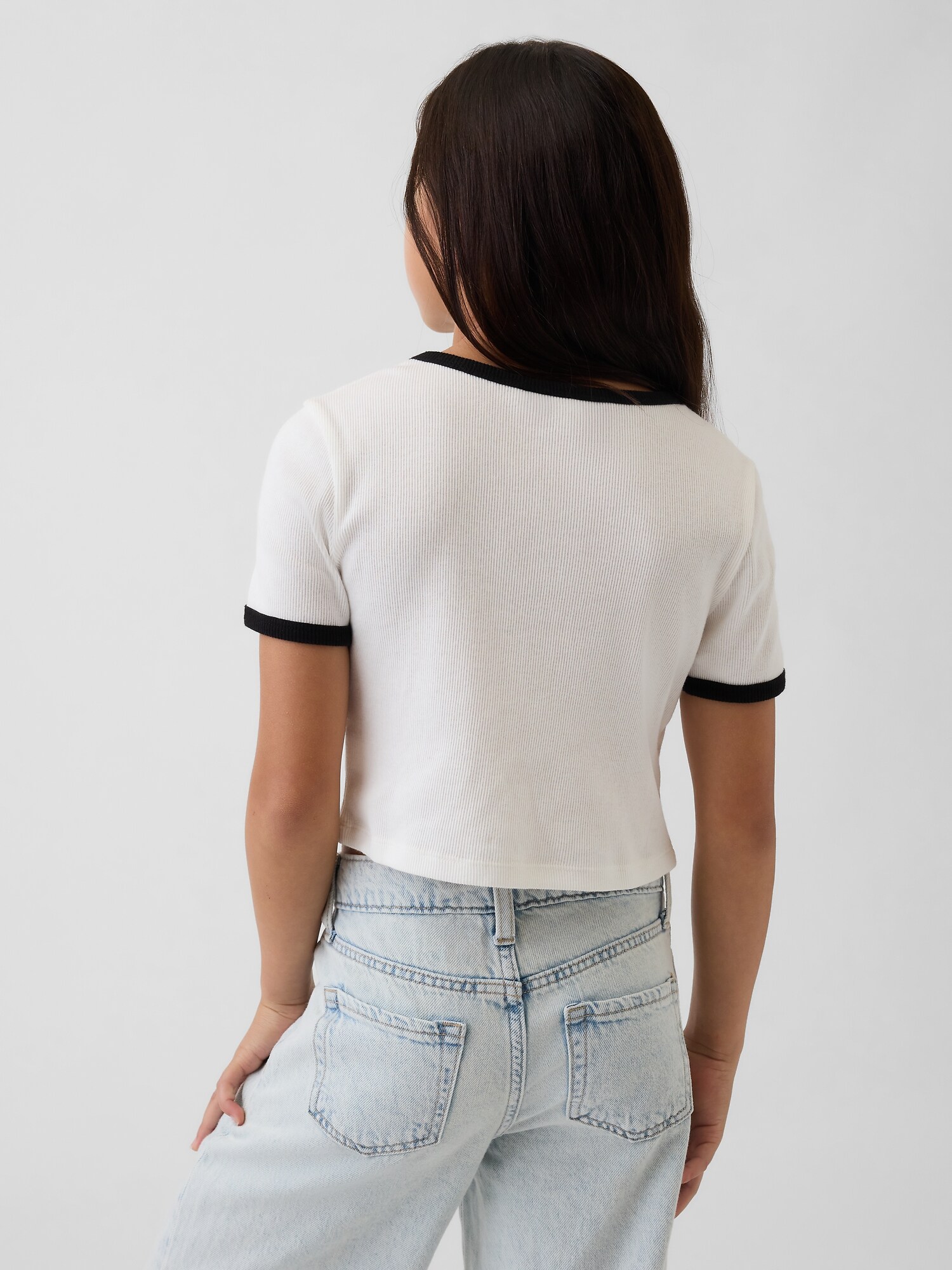 GAPロゴ リブ リンガーTシャツ (キッズ)-2