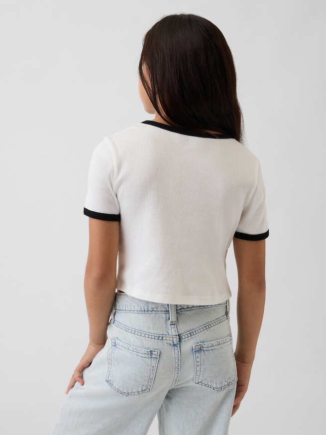 GAPロゴ リブ リンガーTシャツ (キッズ)-2