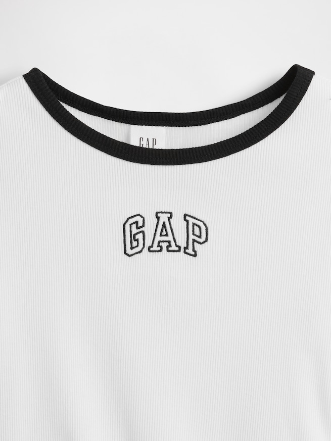 GAPロゴ リブ リンガーTシャツ (キッズ)-3