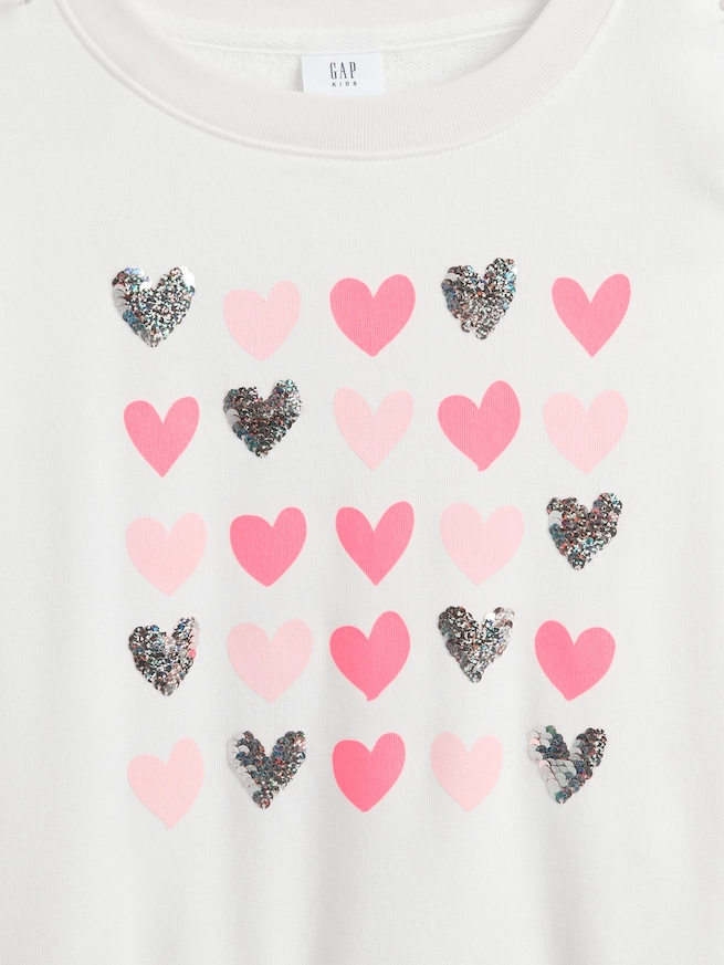 オーバーサイズ ウェッジ フリッピースパンコール グラフィック スウェットシャツ (キッズ)-3