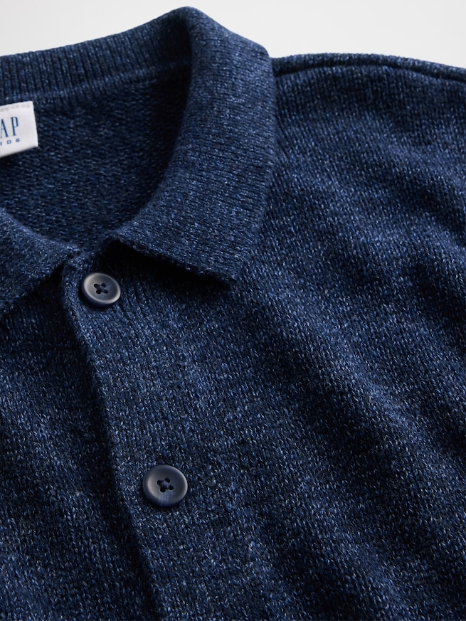 リラックスフィット ポロ ニットカーディガン (キッズ)-4