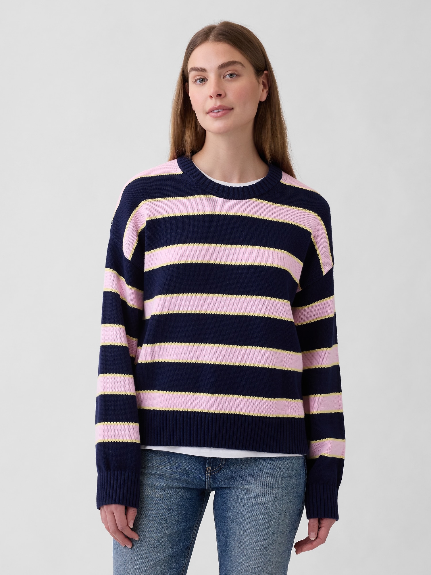 Relaxed Cotton Crewneck Sweater
