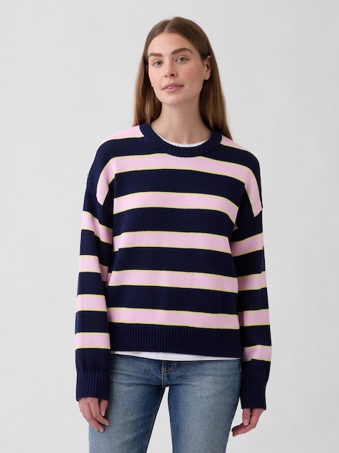 Relaxed Cotton Crewneck Sweater