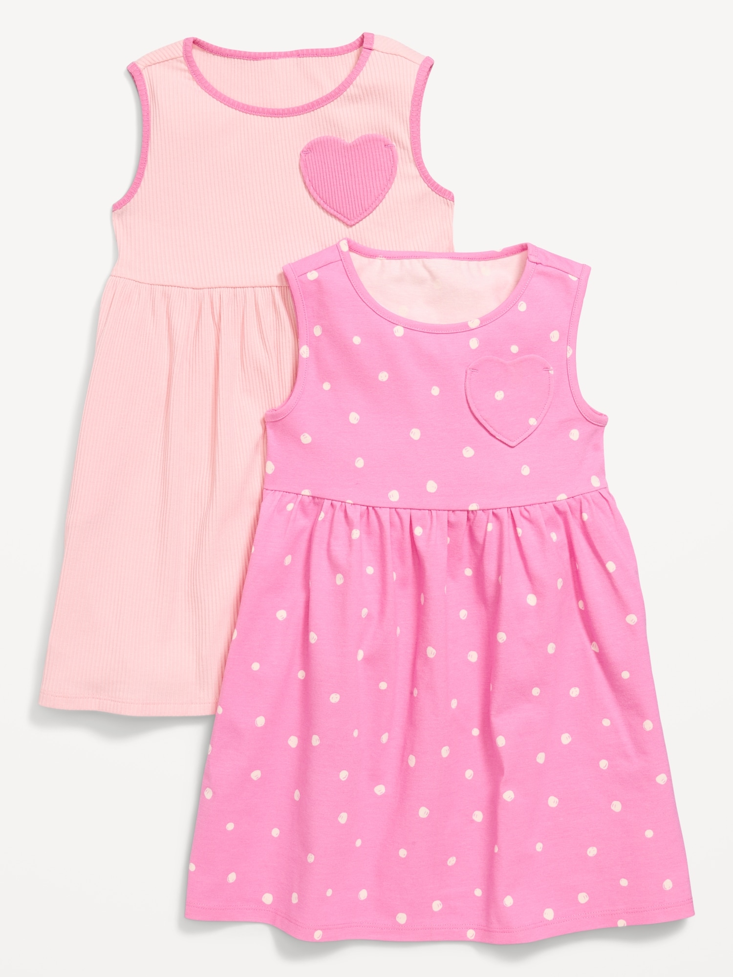 ROBE SANS MANCHES AVEC POCHE EN CŒUR POUR TOUTE-PETITE (PAQUET DE 2)