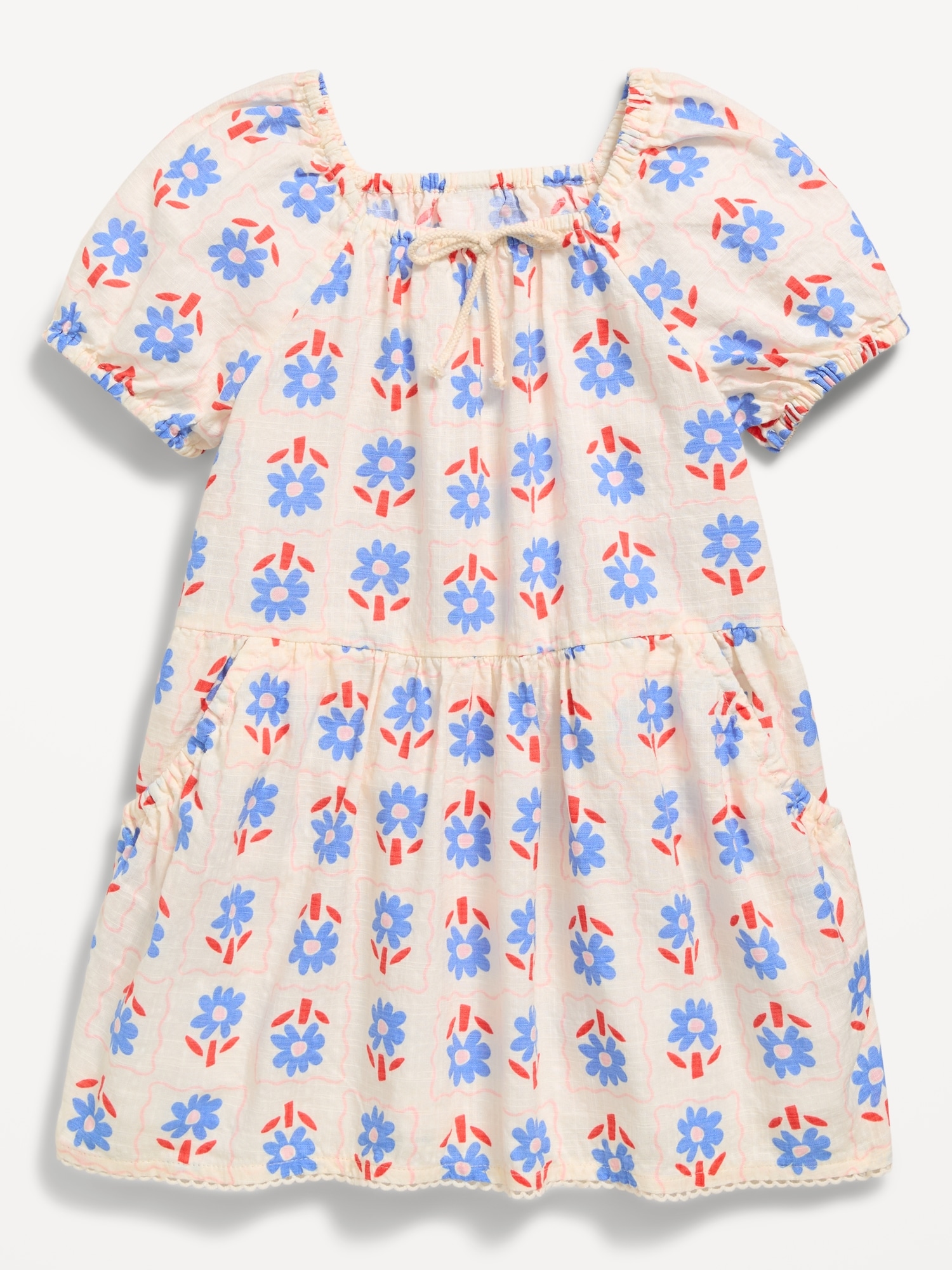 ROBE TRAPÈZE RÉTRO À MOTIF POUR TOUTE-PETITE FILLE