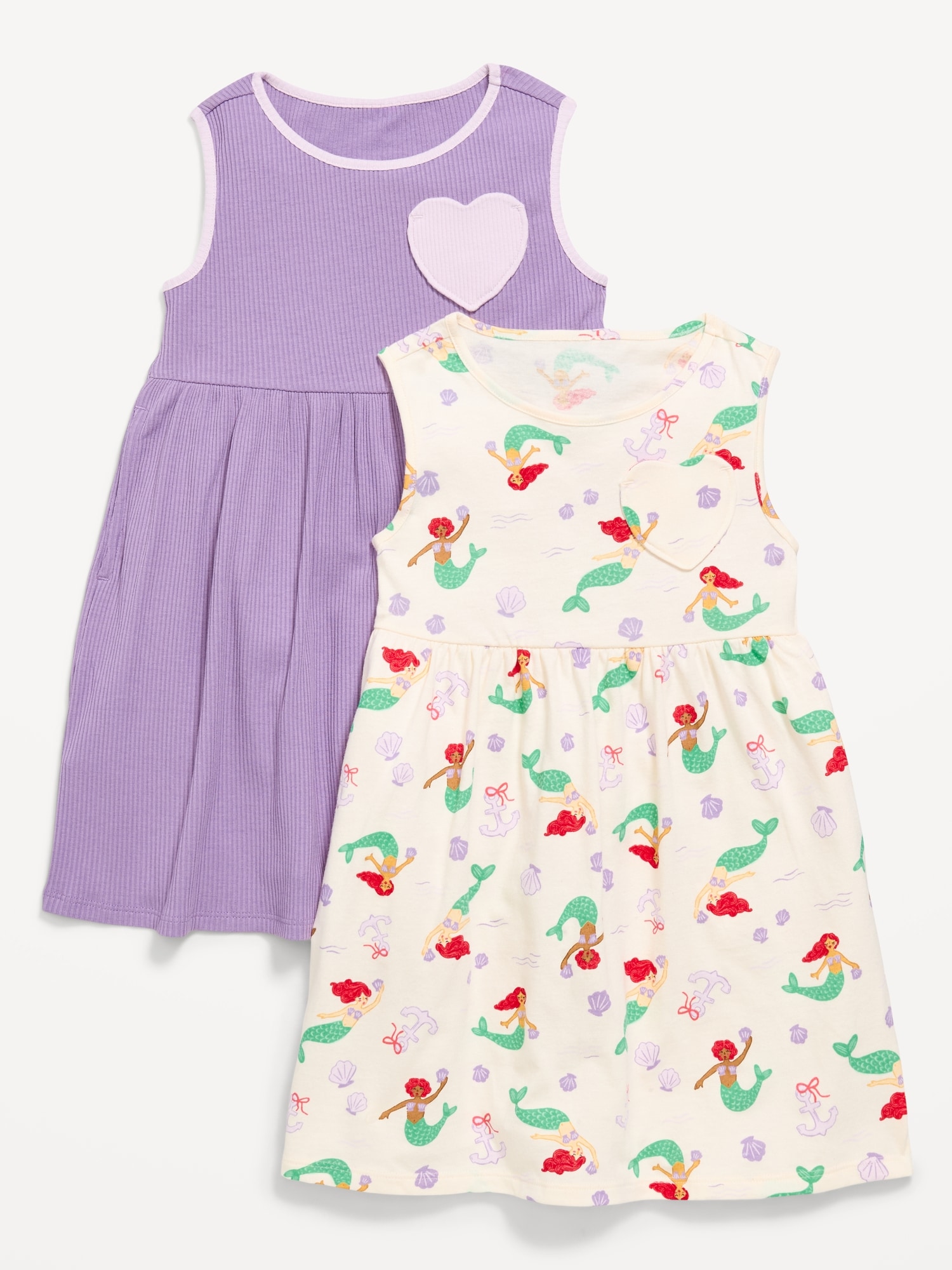 ROBE SANS MANCHES AVEC POCHE EN CŒUR POUR TOUTE-PETITE (PAQUET DE 2)