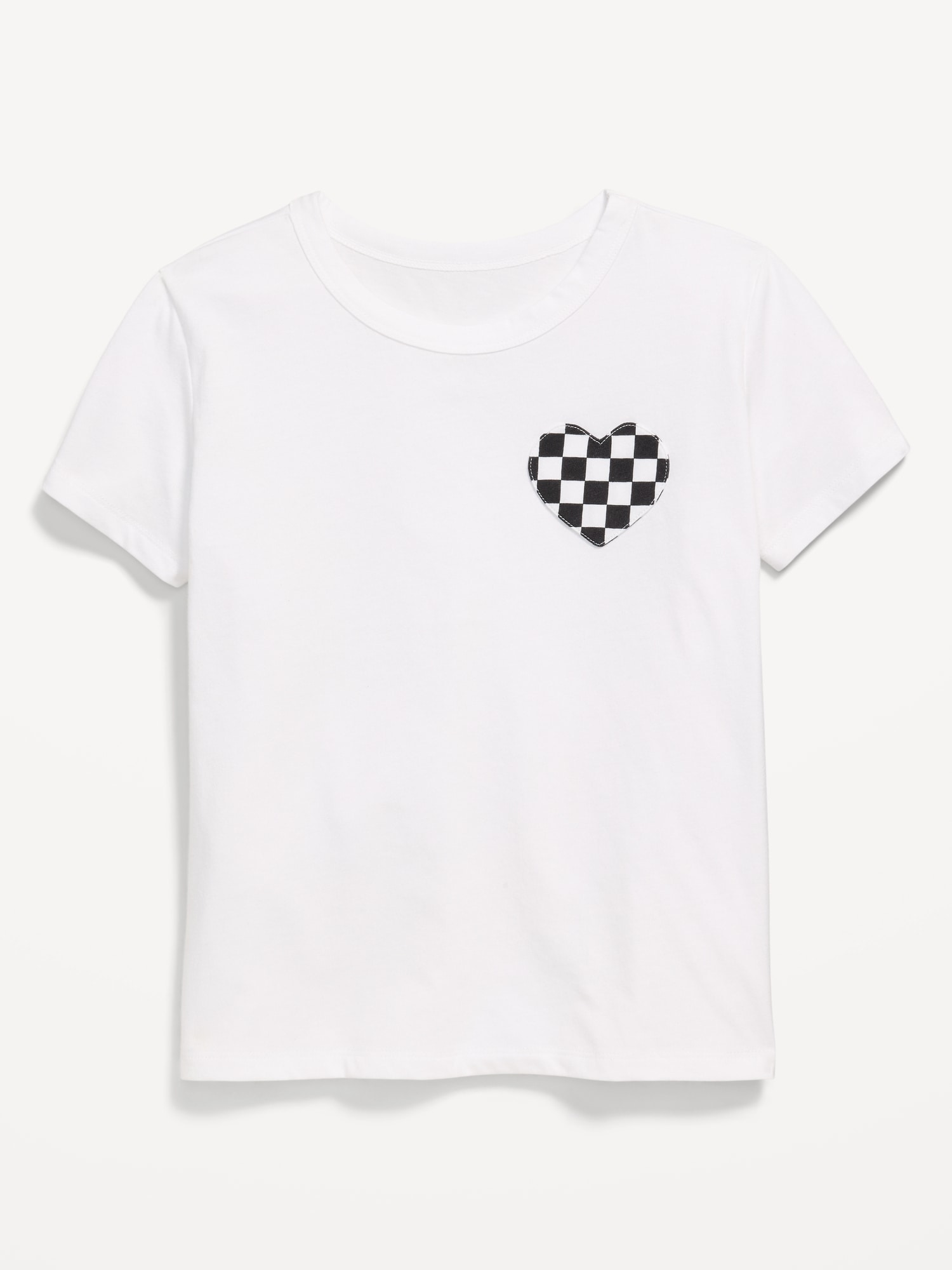 T-SHIRT ULTRA-DOUX À POCHE EN CŒUR À MANCHES COURTES POUR FILLE