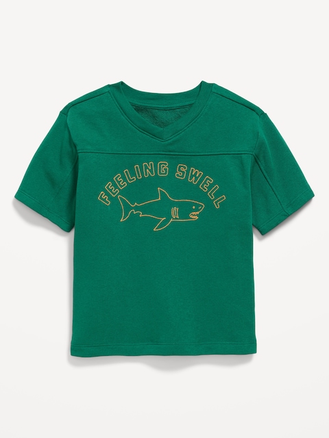 Oversized French-Terry Graphic T-Shirt for Toddler Boys