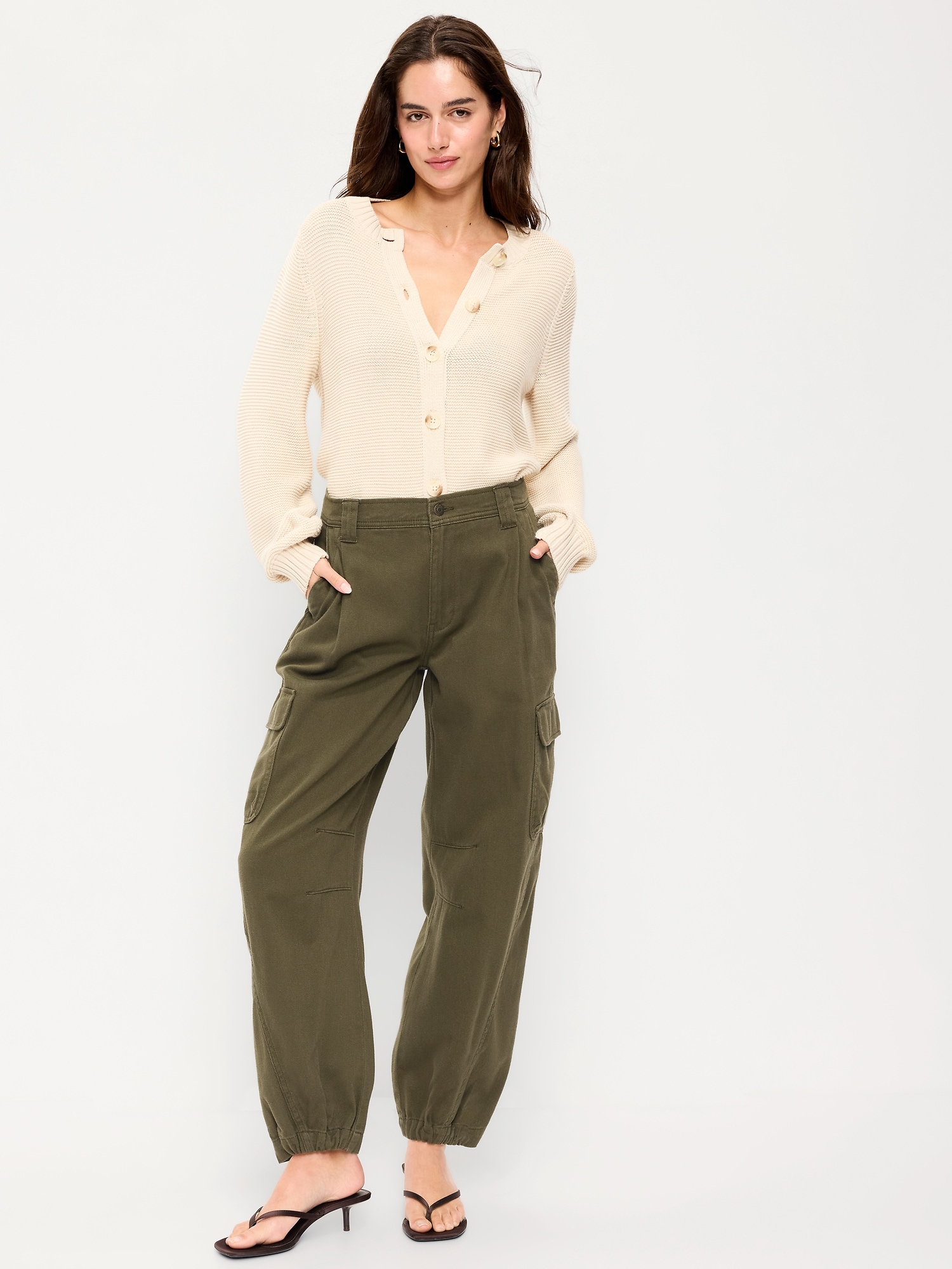 Twill Barrel Cargo Pants